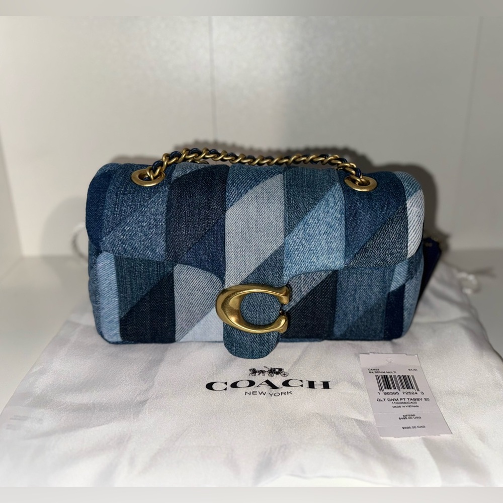 SOLD!!! Coach Denim Patchwork Quilting Tabby 20